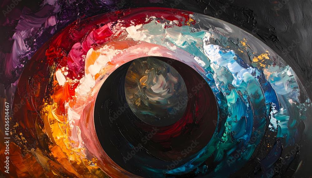 Canvas Prints mysterious abstract colorful swirl in cosmic vortex. space nebula and galaxy form dynamic spiral pai