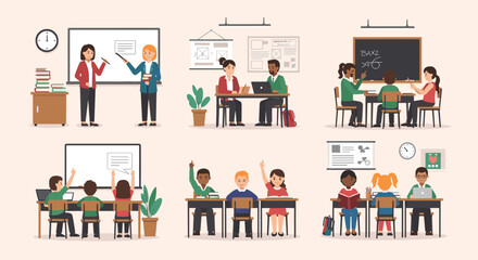 Diverse Students and Teachers Engaged in Interactive Learning Environments