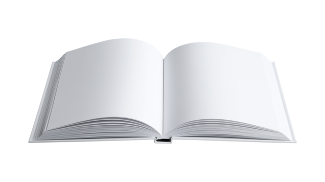 Open book with blank pages for education and back to school concepts