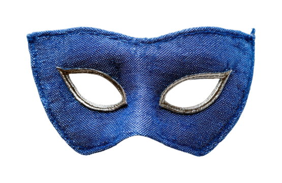 Masked mystery a unique denim mask creative concept isolated on transparent background, png