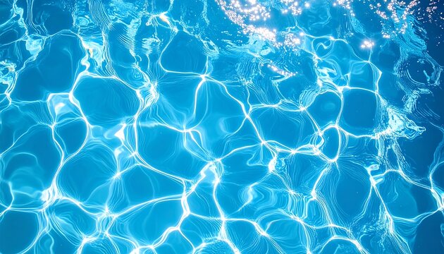 Rippled, sunlit pool water
