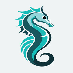 design logo vector icon illustration mascot seahorse