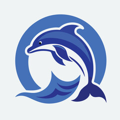 design logo vector icon illustration mascot dolphin