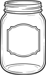 Mason Jar with Blank Label Outline