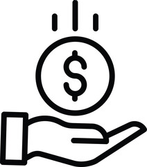 Hand holding a dollar sign icon in 3D style representing business and finance