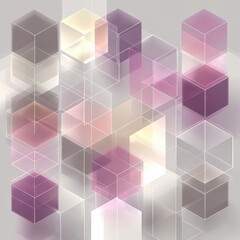 Obraz premium Abstract Pastel Cubes, Geometric Design, Soft Background, Digital Art, Website Header
