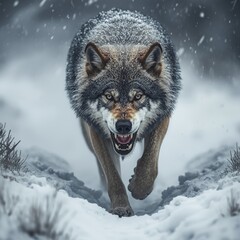 Obraz premium wolf in snow