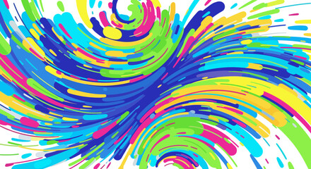 Vibrant Abstract Swirls of Color Exploding into a Dynamic Pattern