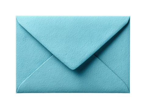 Mailing action blue envelope delivery office environment professional viewpoint communication isolated on transparent background, png