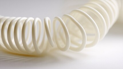 Curved White Coil Spring in Minimal Macro Perspective