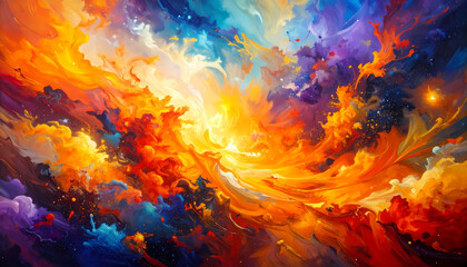 Awe inspiring abstract background showing vibrant and colorful nebula in space. galaxy cosmos light creates powerful explosion of energy and cosmic dust