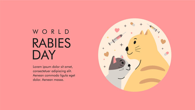 world rabies day background template vector