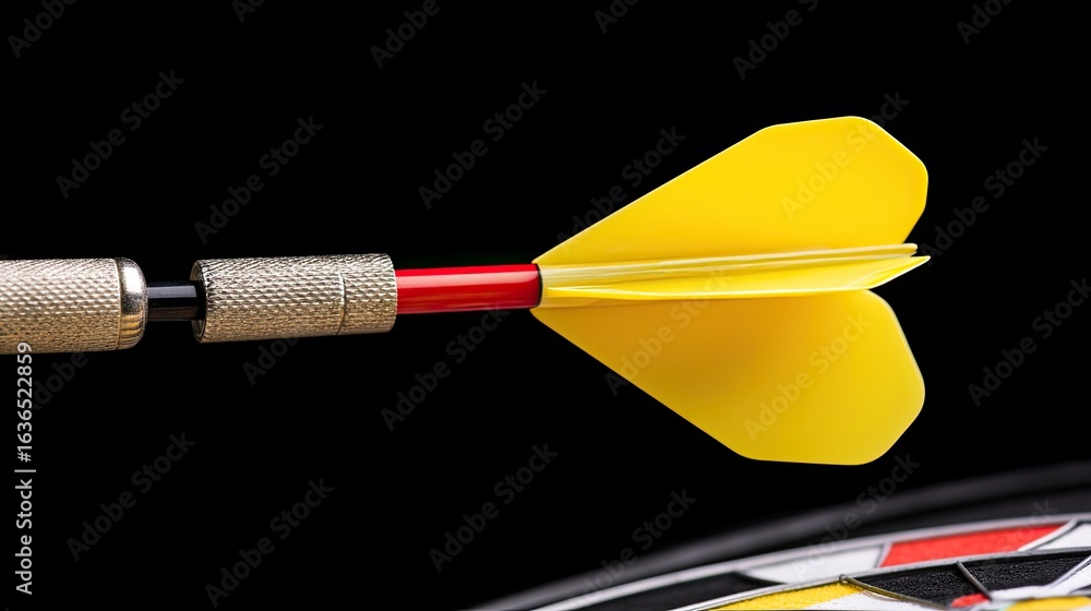 Poster two darts hit the red bullseye of a target, showcasing a precise shot with a clear focus on achievem