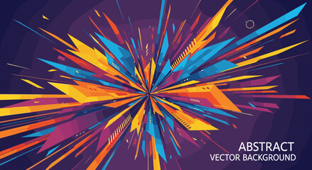 Explosive Geometric Burst of Vibrant Colors Background