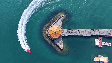 Stunning coastal view in Qingdao, China captures peaceful waves and vibrant urban life