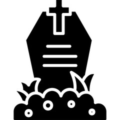 Solid Black Gravestone Icon