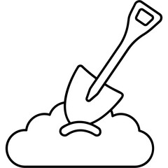 Line art Shovel Icon