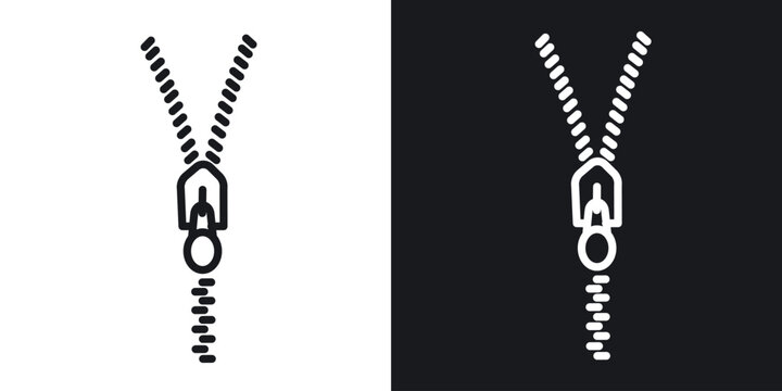 Zip icon. Thin Linear Style Designs for web design and infographics