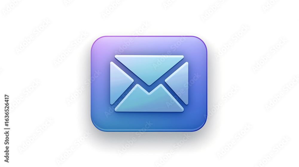 Poster a vibrant user interface icon for an envelope symbol, representing email. perfect for web design, ap