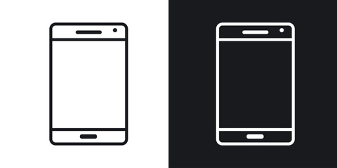 Smartphone icon. Thin Linear Style Designs for web design and infographics