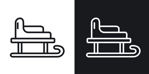 Sled icon. Thin Linear Style Designs for web design and infographics