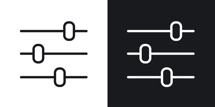 Settings sliders icon. Thin Linear Style Designs for web design and infographics