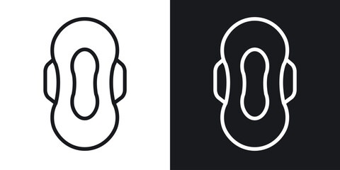 Sanitary pad icon. Thin Linear Style Designs for web design and infographics