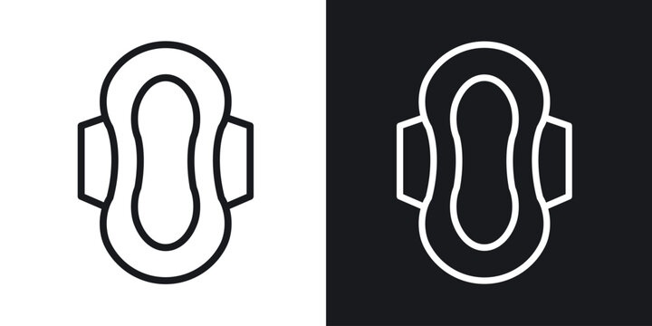 Sanitary pad icon. Thin Linear Style Designs for web design and infographics