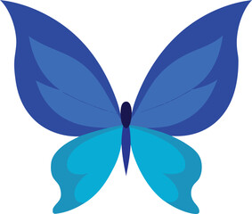 Stylized Blue Butterfly Illustration with Simple Design and Vibrant Colors for Creative Projects