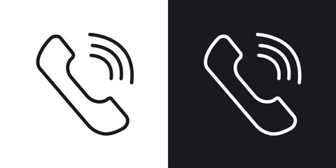 Phone call icon. Thin Linear Style Designs for web design and infographics