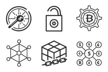 Cryptocurrency and blockchain icons