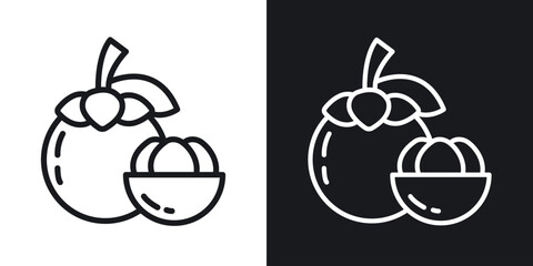 Mangosteen icon. Thin Linear Style Designs for web design and infographics