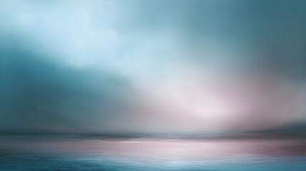 Obraz premium Abstract Ethereal Blue Pink Gradient Horizon Background with Textured Water Surface