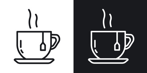 Hot tea icon. Thin Linear Style Designs for web design and infographics