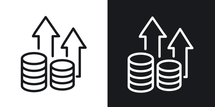 High revenue icon. Thin Linear Style Designs for web design and infographics