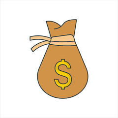 Money bag icon. icon related to design elements. suitable for web site, app, user interfaces,element, printable etc. flat icon style. simple vector design editable