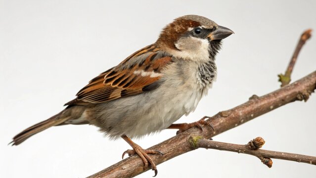 House Sparrow (English Sparrow) on studio background