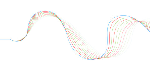 Minimal abstract colorful background with curved lines and elegant wave pattern design. Digital energy waves technology concept modern backdrop design for business, presentation, banner.