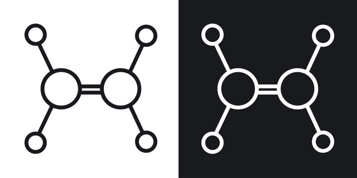Ethylene molecule icon. Thin Linear Style Designs for web design and infographics