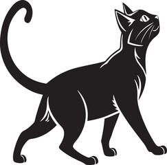 Black Cat Looking Up Profile silhouette animal