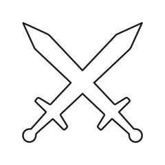 Obraz premium Battle crossed fight line icon