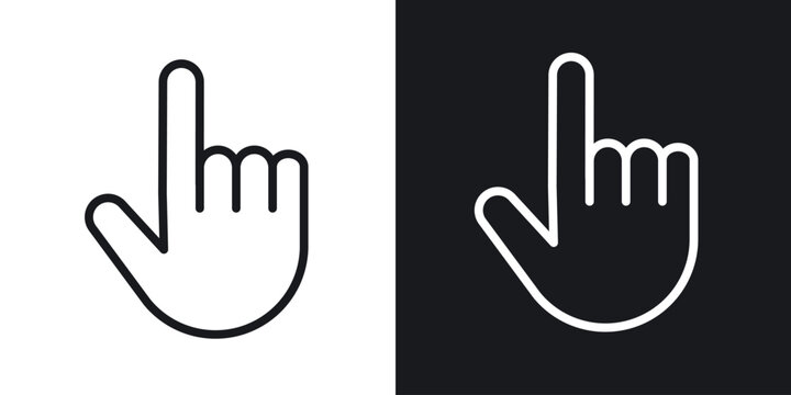 Cursor hand icon. Thin Linear Style Designs for web design and infographics