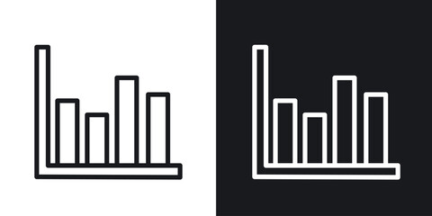 Chart histogram icon. Thin Linear Style Designs for web design and infographics