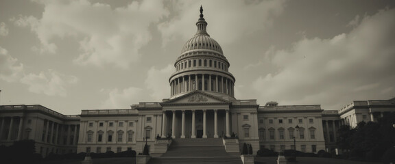 Historic building facade united states capitol architectural photography government hub wide angle american democracy