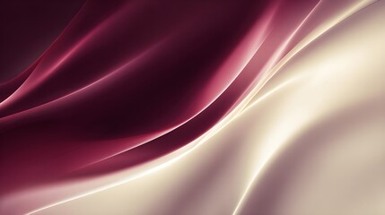 Elegant Abstract Flowing Waves Background with Luminous Burgundy and Cream Gradient
