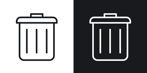 Trash icon. Thin Linear Style Designs for web design and infographics