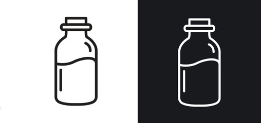 Milk bottle icon. Thin Linear Style Designs for web design and infographics
