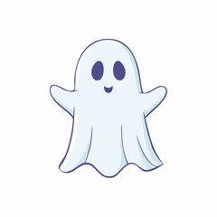 Obraz premium drawn ghost icon in doodle style. Mark point icon design collection for halloween design element