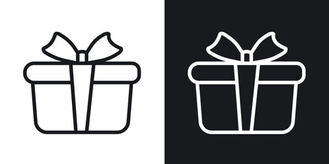 Gift box icon. Thin Linear Style Designs for web design and infographics