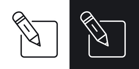 Edit icon. Thin Linear Style Designs for web design and infographics